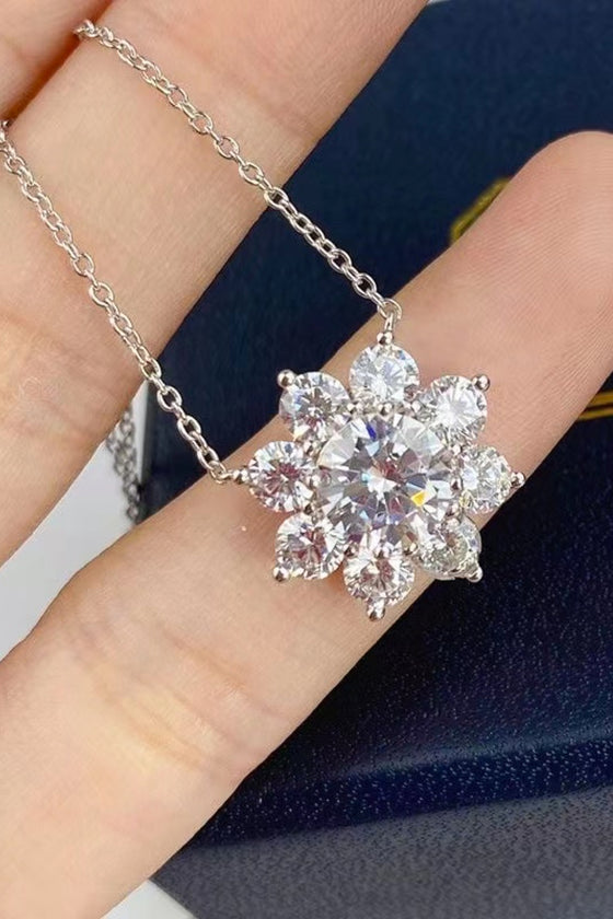 Moissanite Floral Necklace