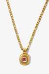 Gold Inlaid Rhinestone Pendant