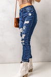 Distressed High Waist Pocket Jeans