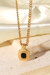 Gold Inlaid Rhinestone Pendant