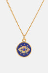 Cubic Zirconia Evil Eye Pendant Chunky Chain Necklace