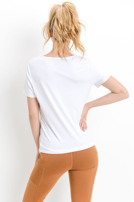Gathered Side Ribbon Accent Top