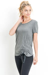 Gathered Side Ribbon Accent Top