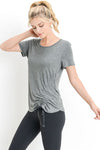 Gathered Side Ribbon Accent Top