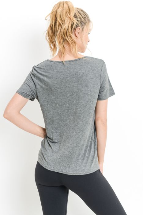 Gathered Side Ribbon Accent Top