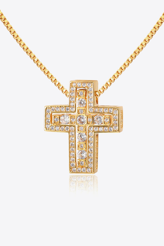 Rhinestone Cross Pendant Necklace