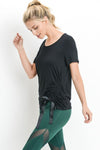 Gathered Side Ribbon Accent Top