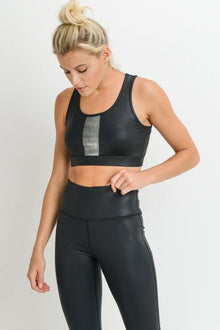  Foil Scale Block Sports Bra