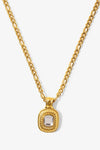 Gold Inlaid Rhinestone Pendant