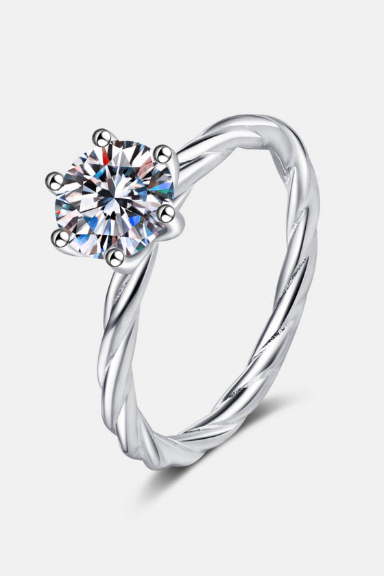 Moissanite Prong Twisted Ring