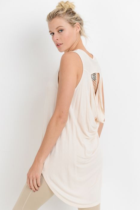 Draped-Back Longline Top