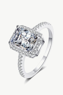  Rectangle Moissanite Ring