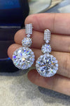 Moissanite 18K Platinum-Plated Drop Earrings