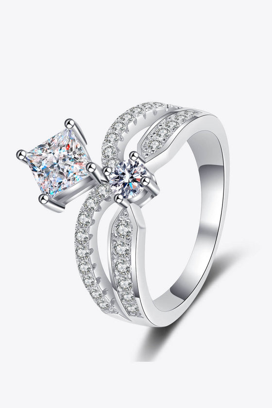 Sterling Moissanite Crown Ring