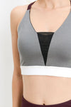 Double X-Strap Colorblock Sports Bra