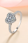 Silver Moissanite Heart Ring