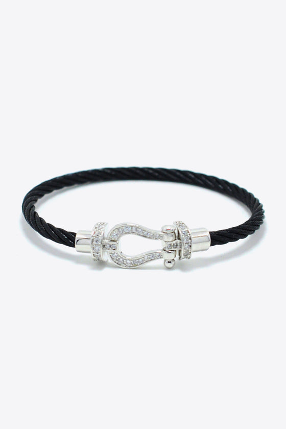 Men Rhinestone Cable Bracelet