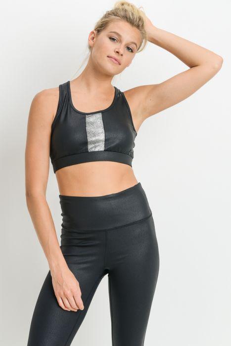 Foil Scale Block Sports Bra