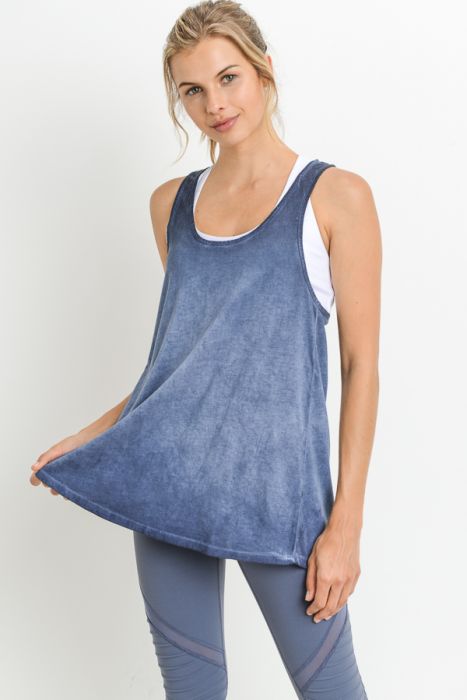 Open Back Overlay Flowy Muscle Tank