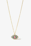 Evil Eye Pendant Gold Plated Chain Necklace