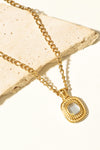 Gold Inlaid Rhinestone Pendant