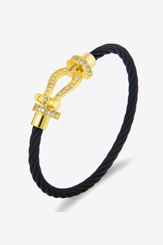 Men Rhinestone Cable Bracelet