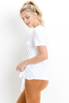Gathered Side Ribbon Accent Top