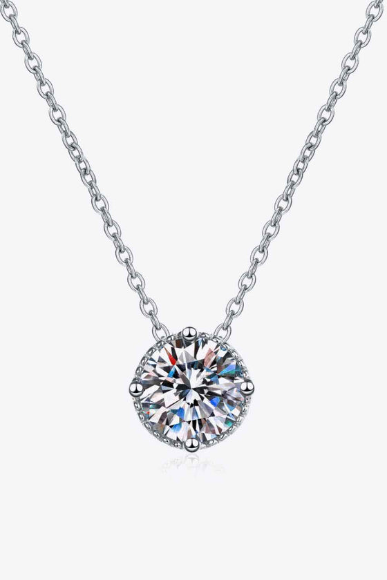 Silver Moissanite Round Pendant