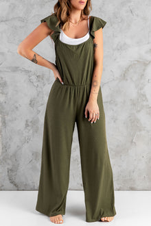  Flutter Sleeve Ribbed Jumpsuit