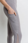 Moto Ribbed Splice Mesh Pocket Leggings