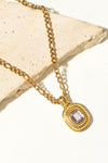 Gold Inlaid Rhinestone Pendant