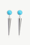 Steel Turquoise Drop Earrings