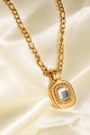 Gold Inlaid Rhinestone Pendant