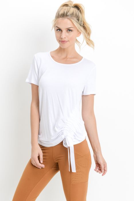 Gathered Side Ribbon Accent Top