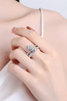  Sterling Moissanite Crown Ring