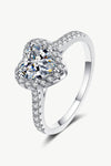 Silver Moissanite Heart Ring