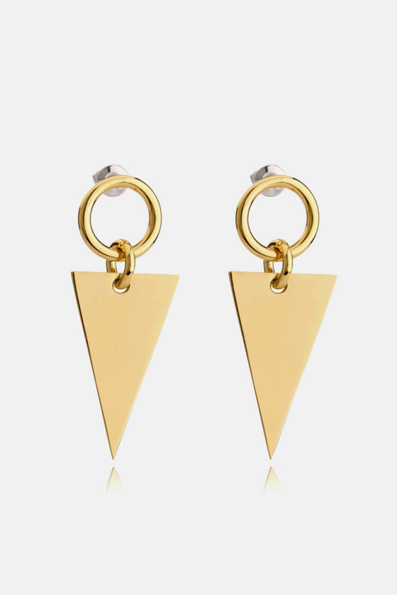 Stainless Steel Triangle Dangle Earrings