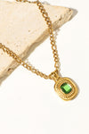 Gold Inlaid Rhinestone Pendant