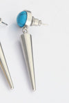Steel Turquoise Drop Earrings
