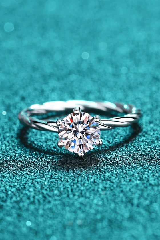 Moissanite Prong Twisted Ring