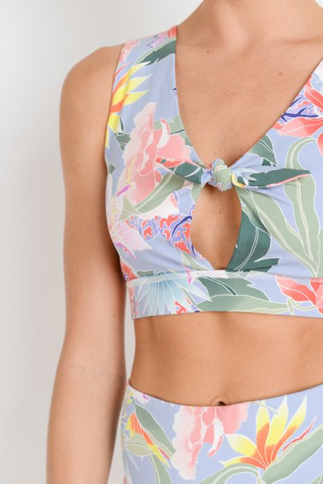 Floral Tie Front Bra