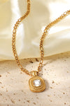 Gold Inlaid Rhinestone Pendant