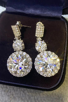  Moissanite 18K Platinum-Plated Drop Earrings