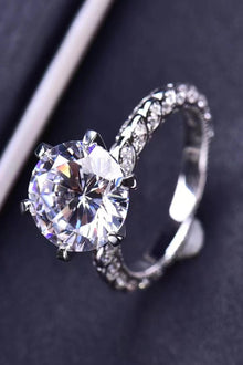  Forever Love Side Stone Moissanite Ring