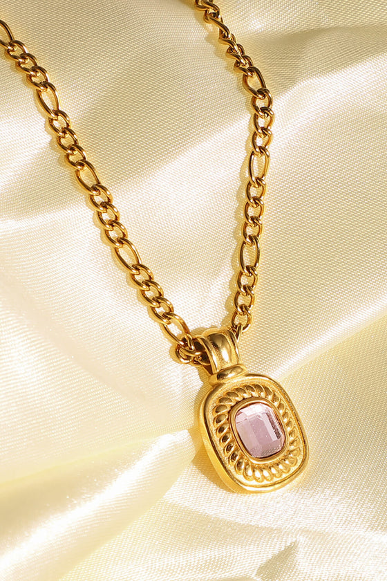 Gold Inlaid Rhinestone Pendant