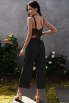 Decorative Button Wide Leg Cropped Jumpsuit