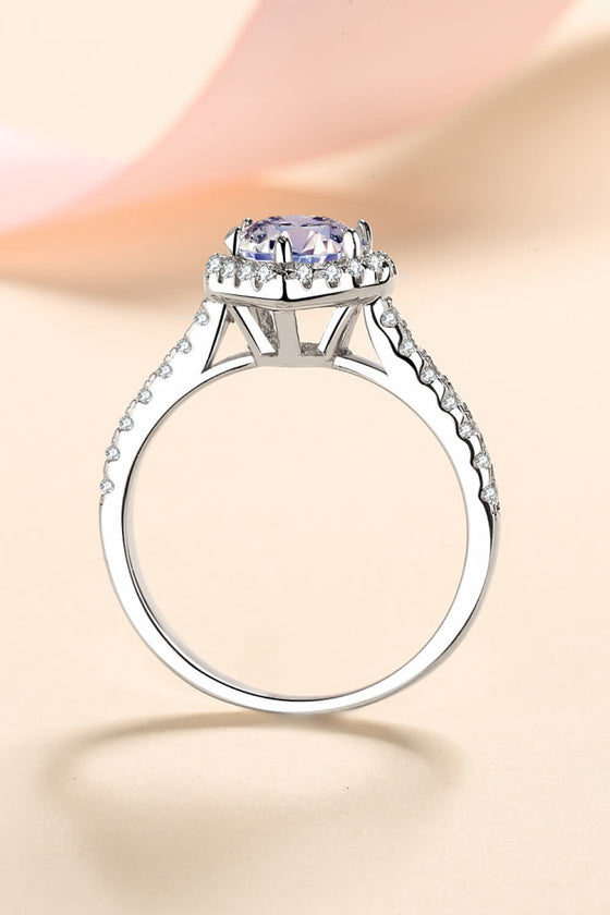 Silver Moissanite Heart Ring