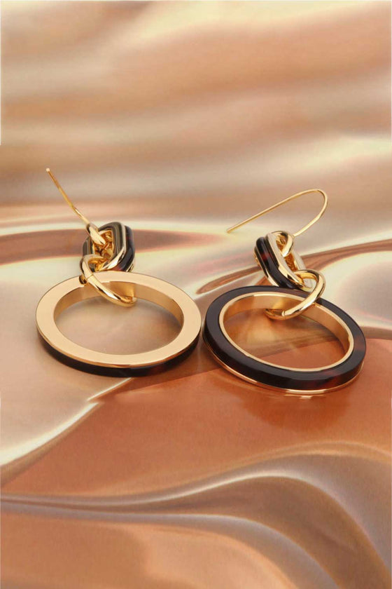 Gold-Plated Geometric Drop Earrings