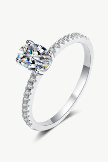  Silver Inlaid Moissanite Ring