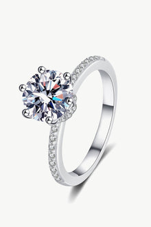  Sterling Silver Moissanite Ring